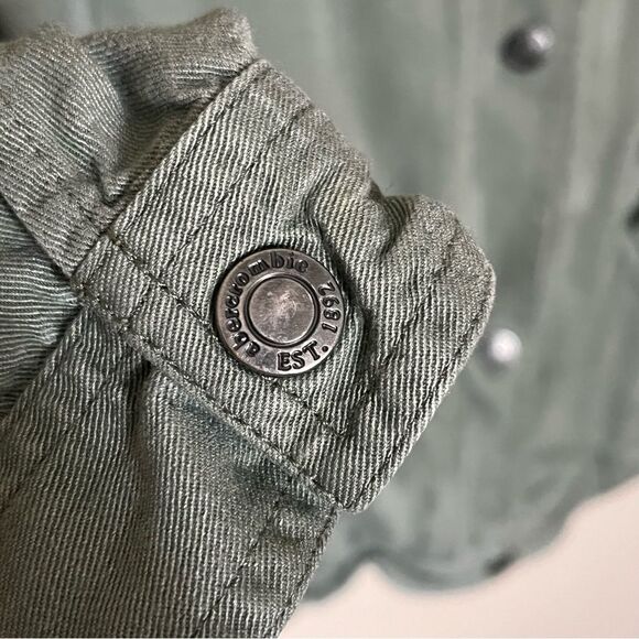 Abercrombie Kids Army Green Hooded Snap Front Utility Jacket Coat Size Large - Picture 6 of 9